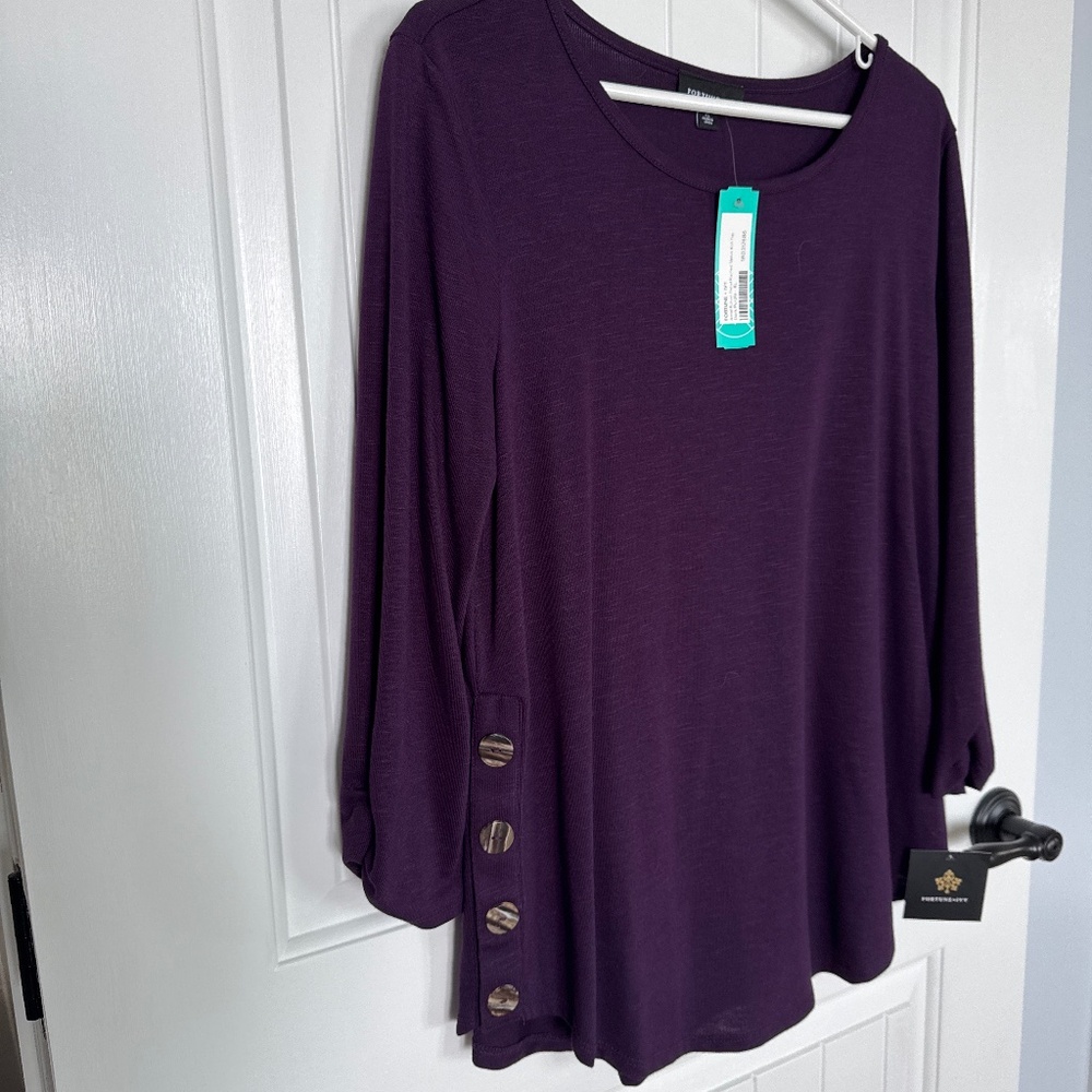 Fortune & Ivy button detail knit top